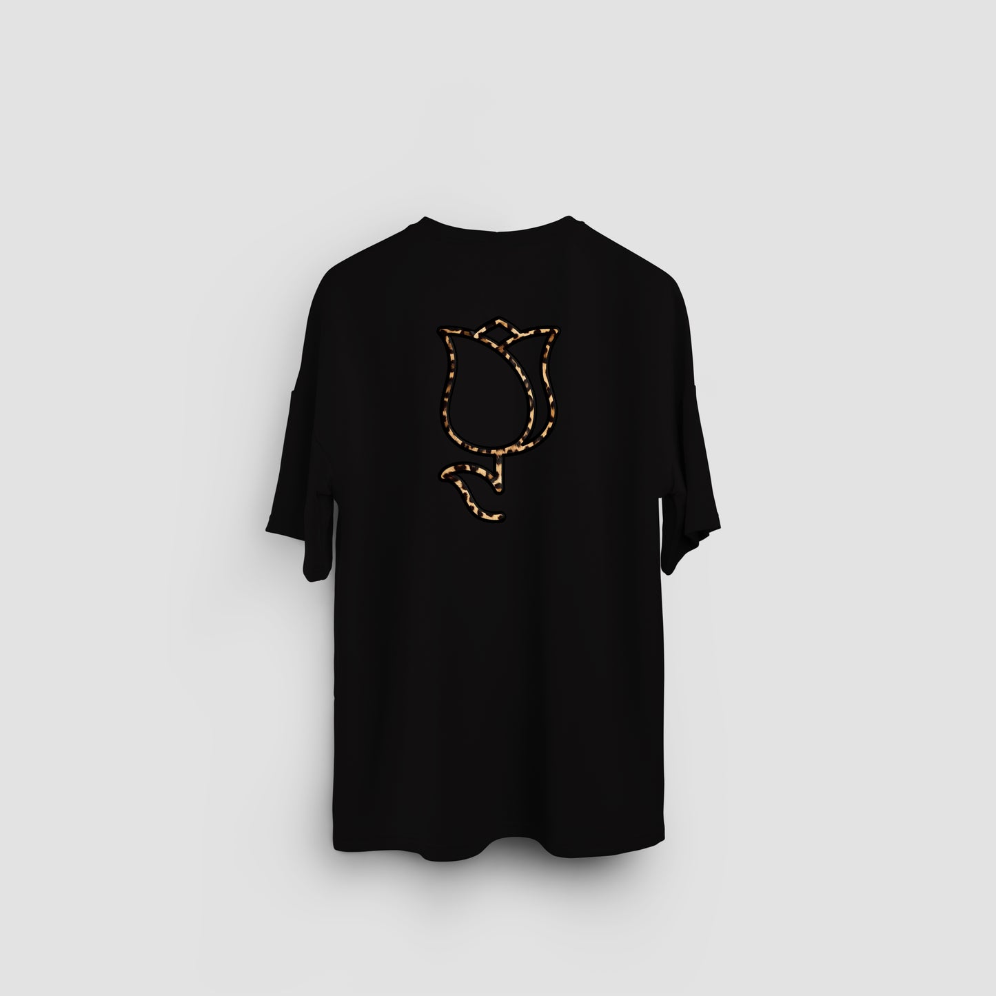 UNISEX OVERSIZED TEE BLACK LEOPARD